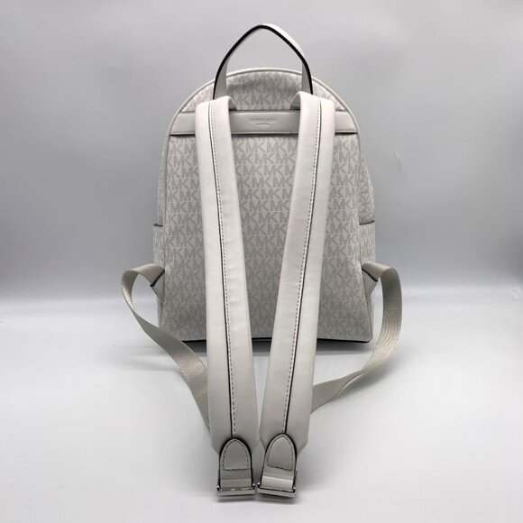Michael Kors White Signature Canvas Medium Bex Backpack - Picture 2 of 11